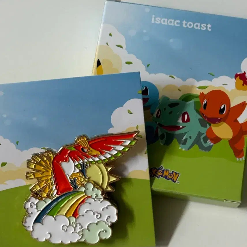 [BUNJANG] Pokemon Ho-Oh Metal Badge Collaboration / 이삭토스트 포켓몬 칠색조 메탈 뱃지 콜라보 히든 전포 시크릿