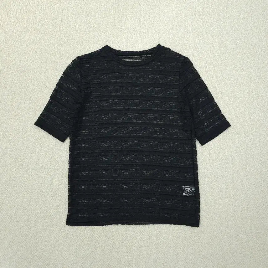[BUNJANG] Pigment See-Through Lace Short-Sleeve T-Shirt Black / (F)피그먼트 여성 반팔 티셔츠 시스루 레이스 블랙 J18W3684