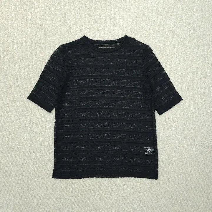 [BUNJANG] Pigment See-Through Lace Short-Sleeve T-Shirt Black / (F)피그먼트 여성 반팔 티셔츠 시스루 레이스 블랙 J18W3684