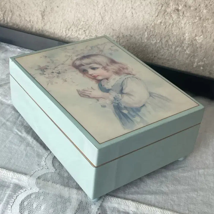 [BUNJANG] 1991 Limited Edition Maud Humphrey "In the Orchard" Music Jewelry Box / 영국 빈티지 오르골 1991년 한정판 뮤직 주얼리 박스 보석함