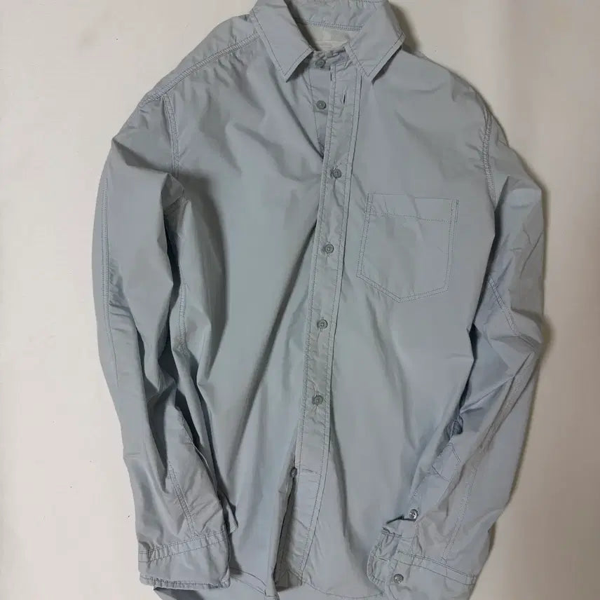 [BUNJANG] nanamica Coolmax Regular Collar Shirt Sky Blue / 나나미카 쿨맥스 레귤러 칼라 셔츠 스카이 블루