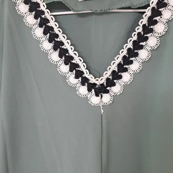 [BUNJANG] INVEST V-Neck Mint Frill Dress / 브이넥 민트  프릴 원피스free