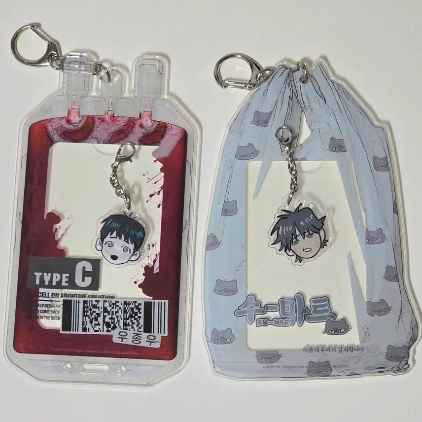 [BUNJANG] Bomtoon Sikhugyeong Photocard Holder Acrylic Charm Keyring / 식후경 포토카드 홀더 아크릴 참 키링 (봄툰)