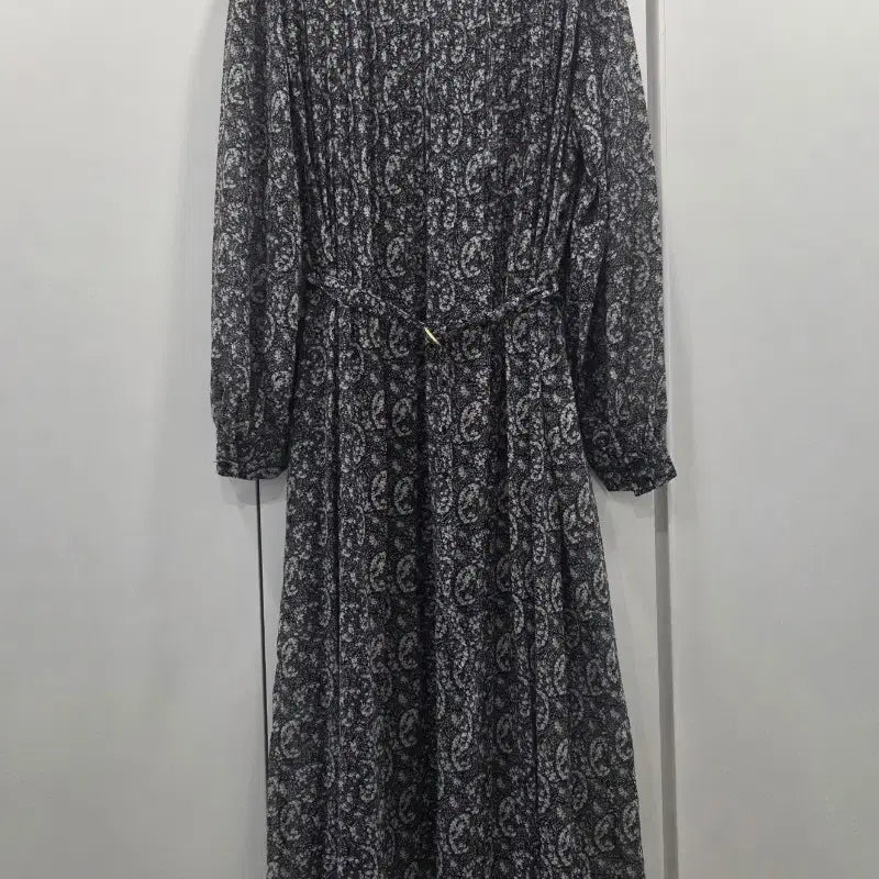 [BUNJANG] Chiffon Paisley Pleated Long Dress / 쉬폰 플리츠 페이즐리 롱원피스