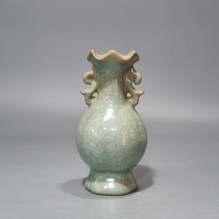 [BUNJANG] Goryeo Celadon Glaze Cracked Glaze Mandarin Duck Vase / 여요 취청유 빙렬 양이 화구병. 고18