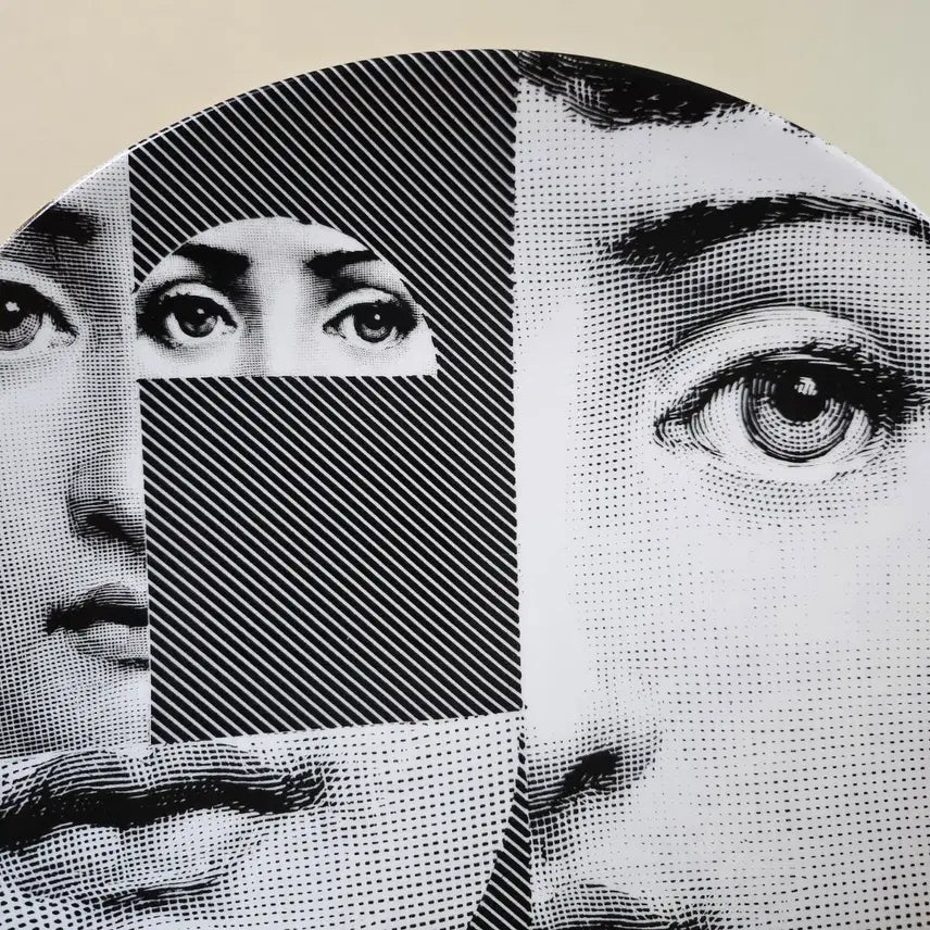 [BUNJANG] Fornasetti Tema e Variazioni Lina Cavalieri Black Dot Porcelain Wall Plate / 이태리산 바리아치오니 포르나세티의 리나 카발리에리 벽걸이 장식 대접시.