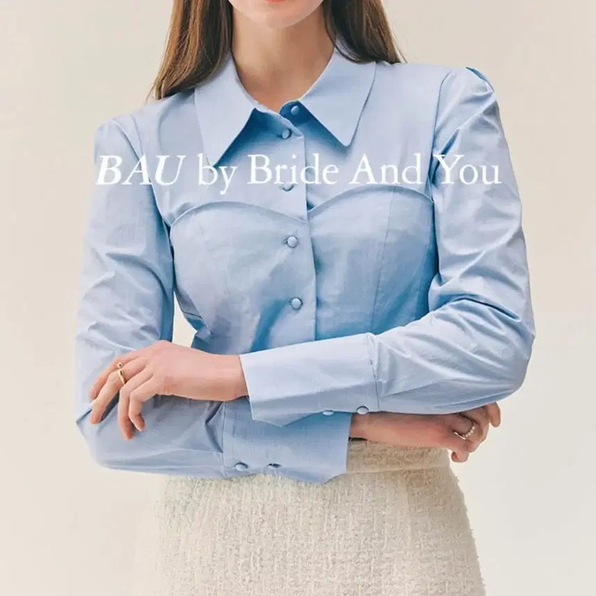 [BUNJANG] BAU Zenia Bustier Blouse Light Blue / BAU zenia뷔스티에블라우스 라이트블루