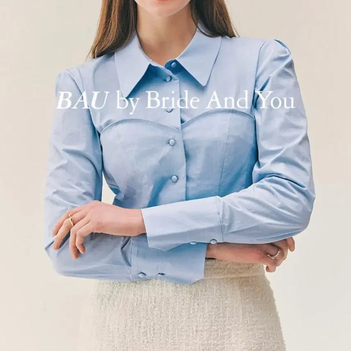[BUNJANG] BAU Zenia Bustier Blouse Light Blue / BAU zenia뷔스티에블라우스 라이트블루