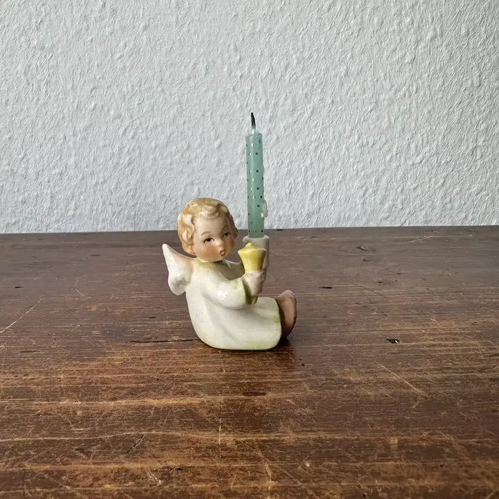 [BUNJANG] Geobel "W. Germany" Porcelain Angel Candle Holder / 독일)빈티지 Geobel 종든 천사촛대