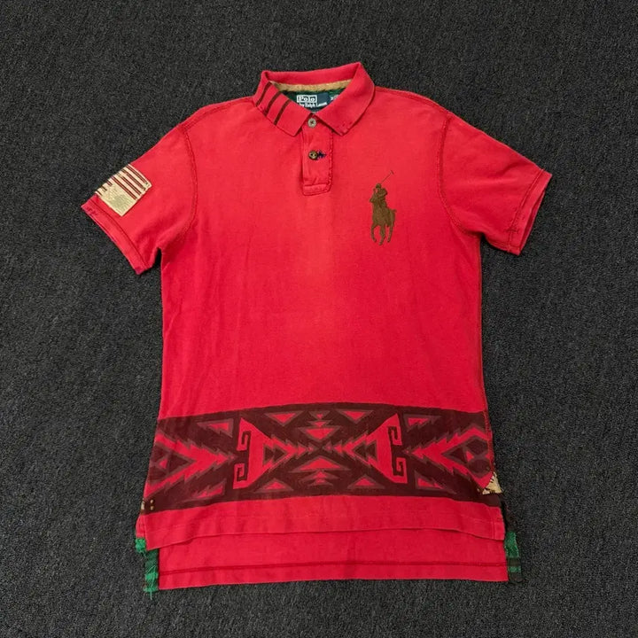 [BUNJANG] Polo Ralph Lauren Big Pony Sashiko Detail Polo T-Shirt / 폴로 랄프로렌 빅포니 사시코 디테일 카라 티셔츠
