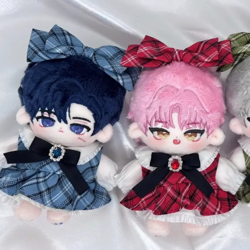 [BUNJANG] 10cm Doll Clothes Polker Blue Red Bundle Set / 10cm 인형옷 폴케르 블루 레드 원가양도