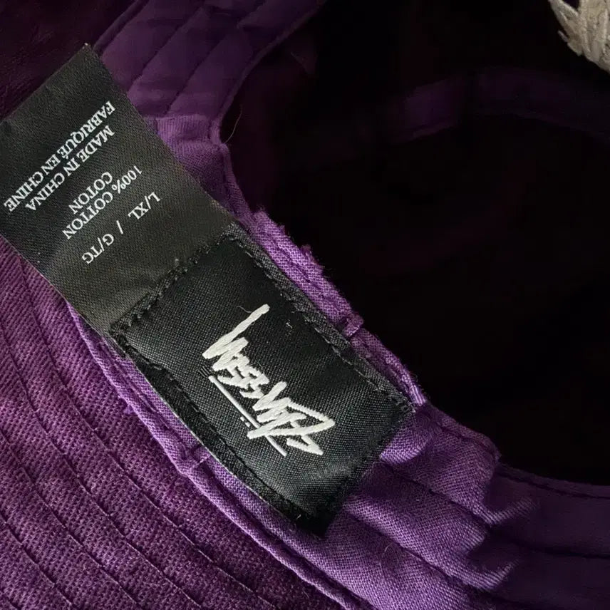 [BUNJANG] Stussy Double Logo Bucket Hat Purple L/XL / 스투시 버킷햇 더블로고 퍼플 모자 캡 L/XL