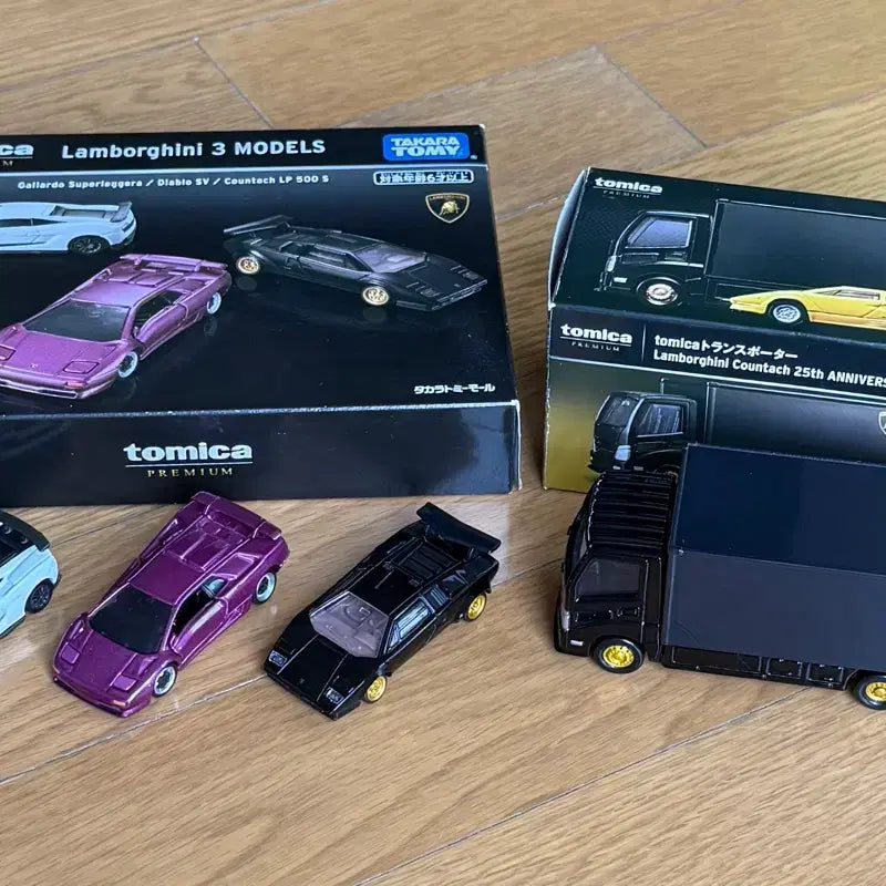 [BUNJANG] Tomica Limited Lamborghini 3-Car Box Set + 25th Anniversary Transporter / 토미몰 한정 토미카 람보르기니 3종 박스세트 + 25주년 트랜스포터