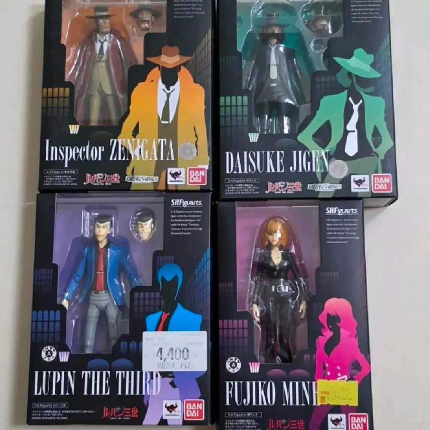 [BUNJANG] Bandai SHF Lupin the Third 4-Figure Full Set / 반다이 SHF 루팡3세 4종 풀셋 일괄 - 루팡 후지코 제니가타 지겐