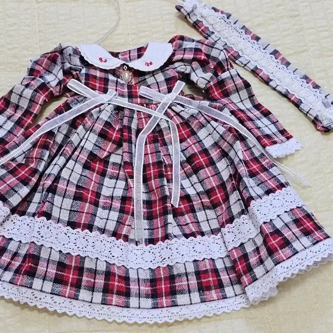 [BUNJANG] MSD Size Checkered Dress / 구체관절인형 MSD 체크원피스