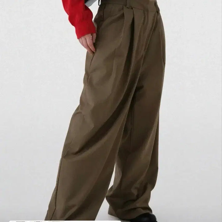 [BUNJANG] Camel Wide Pintuck Slacks - Size S / 카멜 와이드 핀턱 슬랙스 S