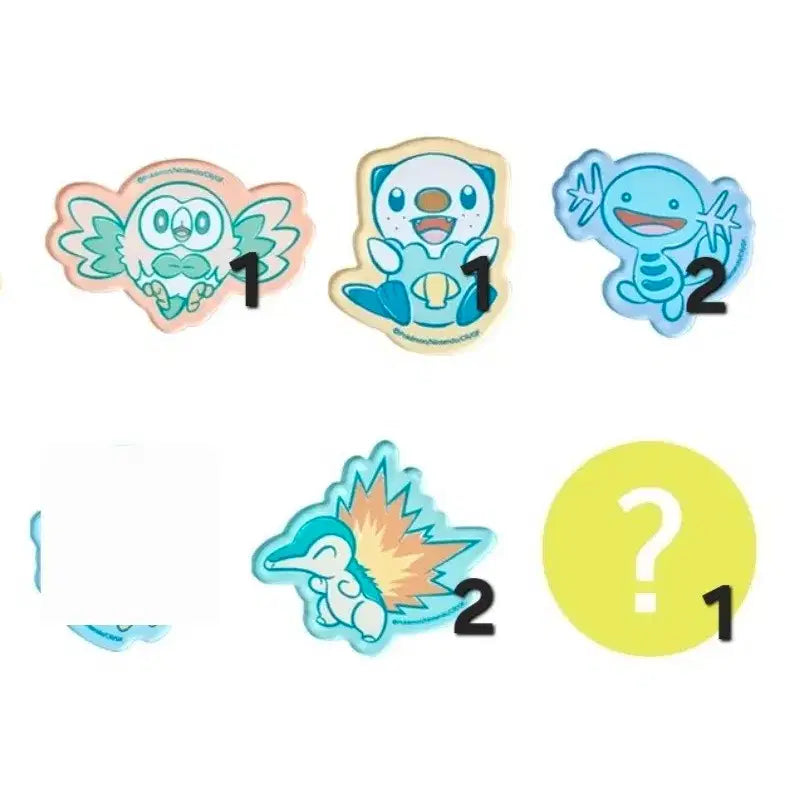 [BUNJANG] Pokemon Store Acrylic Sticker Set (2 pcs) / 포켓몬 스토어 아크릴 스티커 2개 / 나몰빼미 수댕이 우파 브케인 시크릿