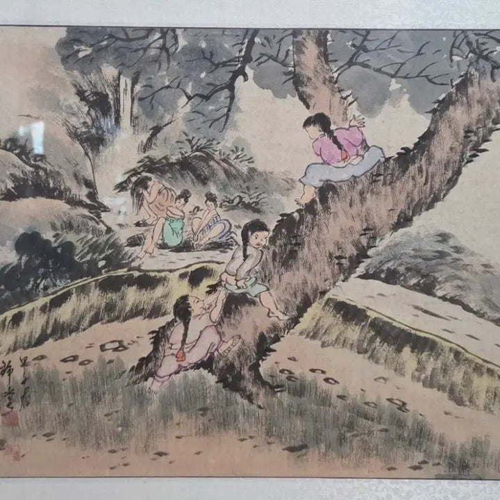 [BUNJANG] Geumdang Shin Sang-ho Folk Painting (1984) / 동양화 풍속화 금당 신상호 종이에 채색