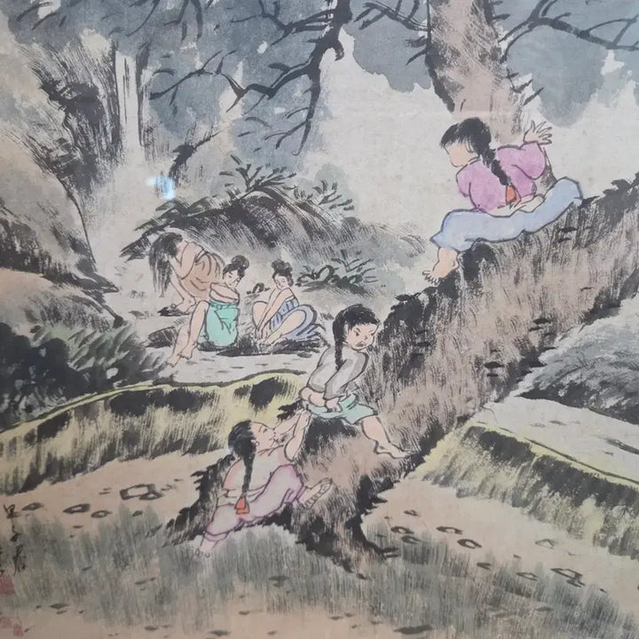 [BUNJANG] Geumdang Shin Sang-ho Folk Painting (1984) / 동양화 풍속화 금당 신상호 종이에 채색