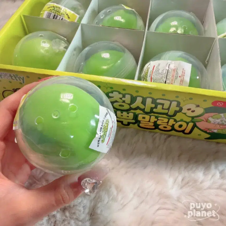 [BUNJANG] Puyo Planet Green Apple Squishy Stress Ball / 뿌요행성 청사과 왁뿌 말랑이 왁스볼 쫀득 바삭 스퀴시 스트레스볼