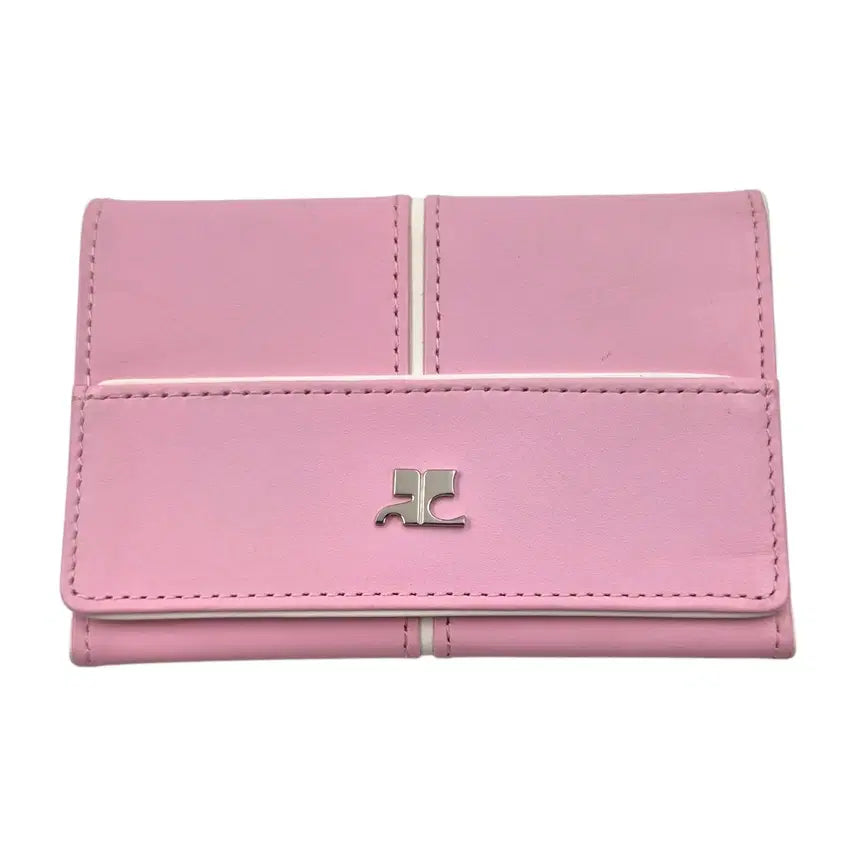 [BUNJANG] Courreges 90s Limited Strawberry Milk Leather Card Wallet / 90s 한정 꾸레쥬 딸기 우유 레더 카드 지갑