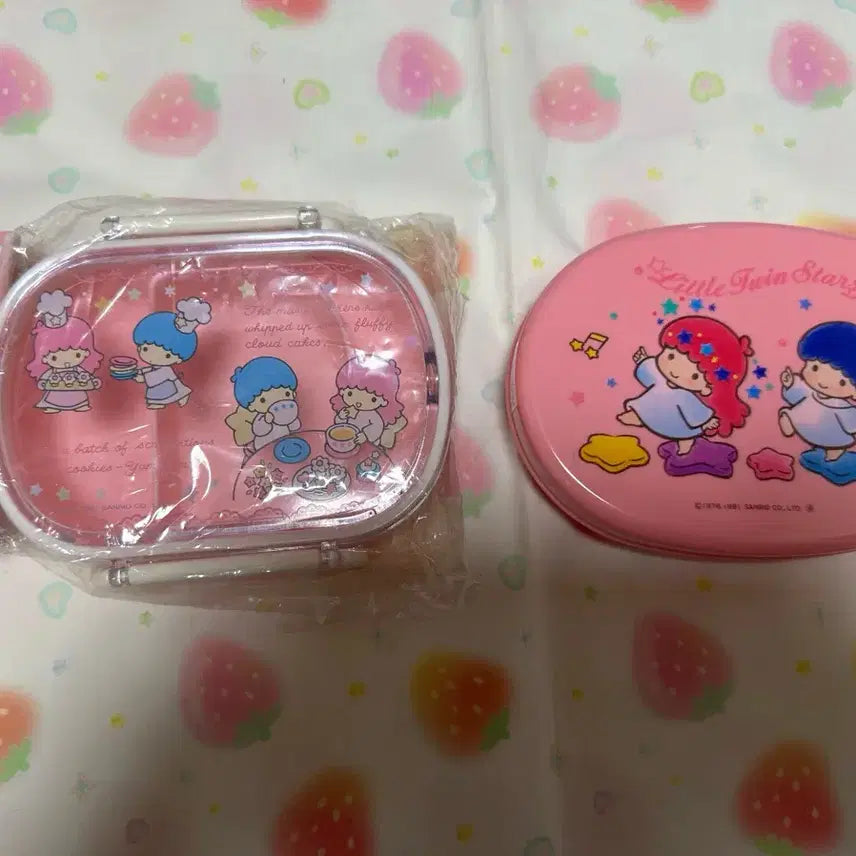 [BUNJANG] Classic Kiki &amp; Lala Storage Box &amp; Lunch Box Set / 고전 키키라라 보관함 도시락 키티도시락 키티스트랩 키티보관함