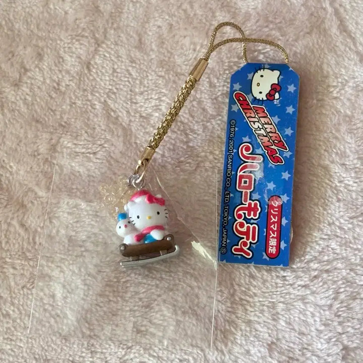 [BUNJANG] Sanrio Hello Kitty Christmas Santa Sleigh Kitty Strap Keychain Snowman / 고전 산리오 헬로키티 크리스마스 산타 썰매 키티스트랩 키링 눈사람