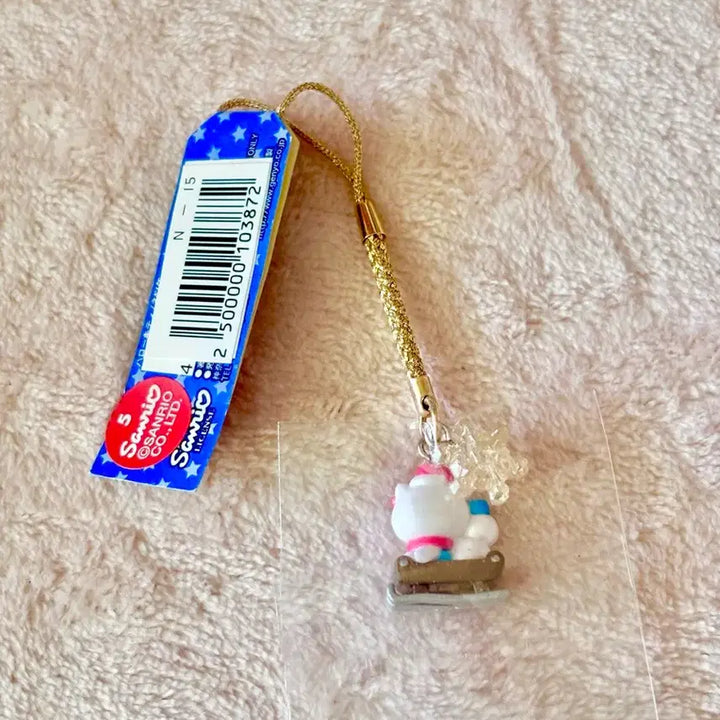 [BUNJANG] Sanrio Hello Kitty Christmas Santa Sleigh Kitty Strap Keychain Snowman / 고전 산리오 헬로키티 크리스마스 산타 썰매 키티스트랩 키링 눈사람