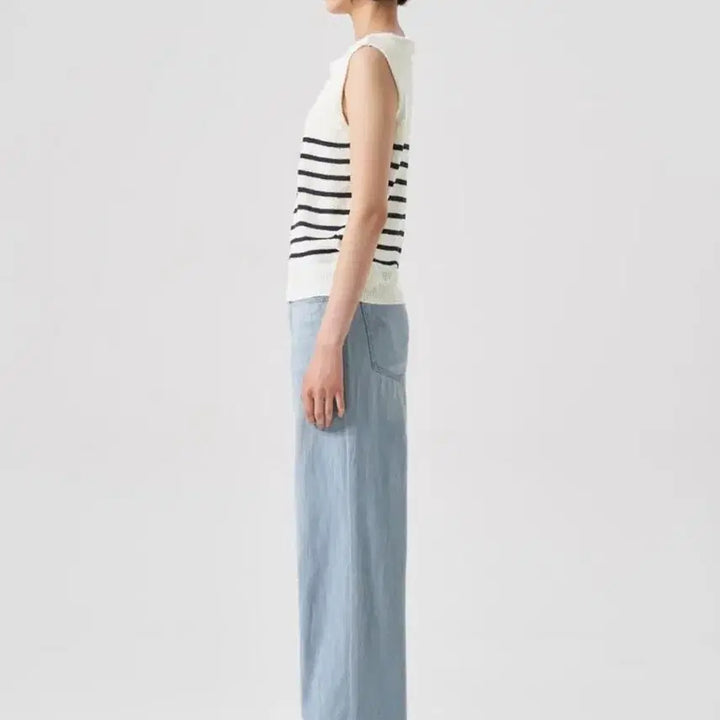 [BUNJANG] 8 Seconds Stripe Sleeveless Knit Top Ivory / (새상품) 에이세컨즈 스트라이프 민소매 니트 나시 FREE 아이보리