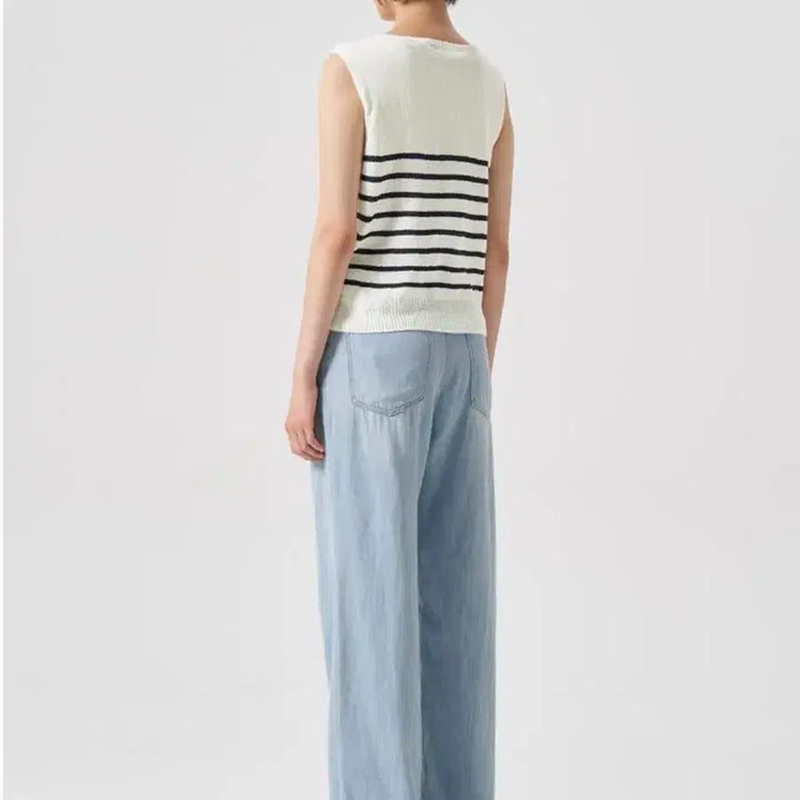 [BUNJANG] 8 Seconds Stripe Sleeveless Knit Top Ivory / (새상품) 에이세컨즈 스트라이프 민소매 니트 나시 FREE 아이보리