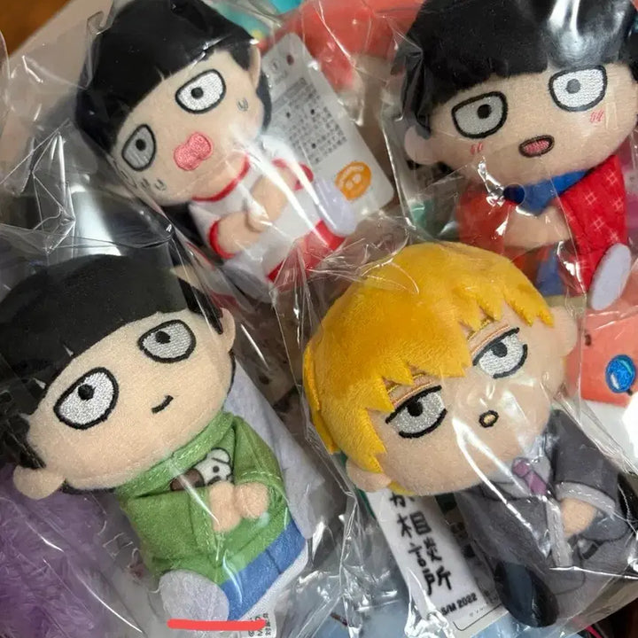 [BUNJANG] Mob Psycho 100 Reigen Arataka Kageyama Shigeo Plush Pouch Set / 모브사이코 손가락 누이 레이겐 카게야마 파우치