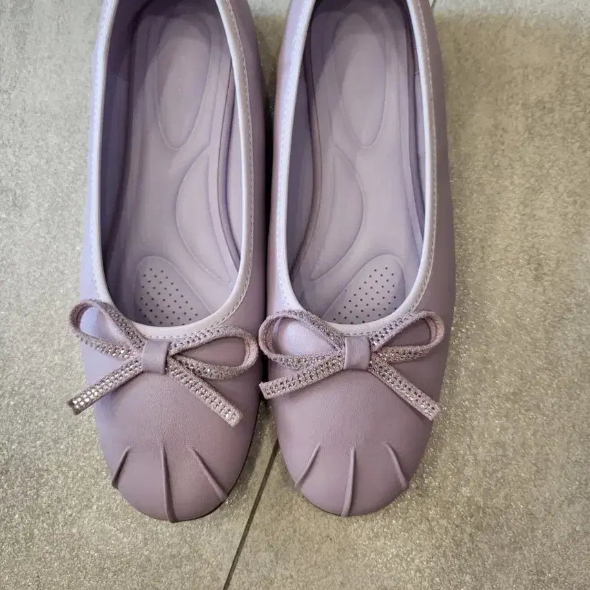 [BUNJANG] Mook Flat Shoes Lavender Ribbon Detail / 무크플렛슈즈