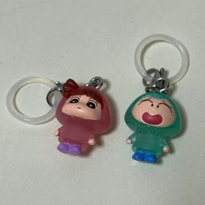 [BUNJANG] Crayon Shin-chan Raincoat Series Mejirushi Gacha Set (Hooni &amp; Yuri) Bandai / 일괄) 짱구는 못말려 우비 메지루시 반다이 가챠 훈이 유리