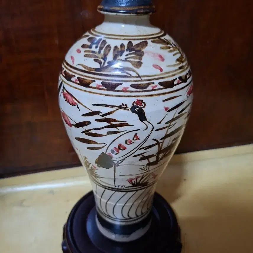 [BUNJANG] Jaju Ware Vase with Bird and Flower Motif / 화조문 자주요 매병