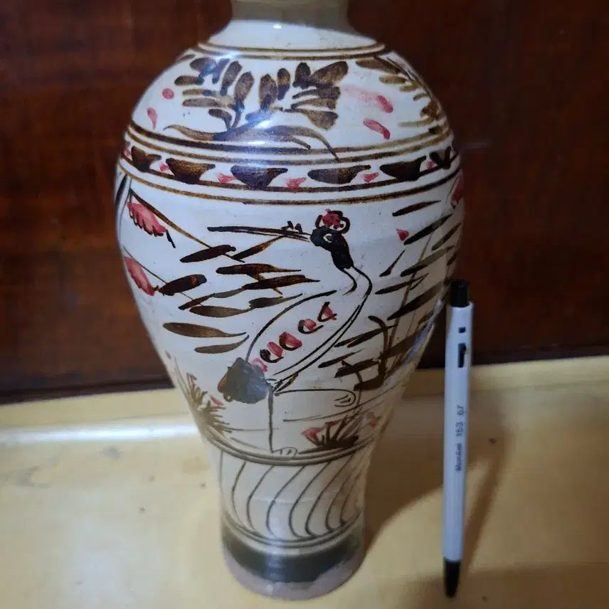[BUNJANG] Jaju Ware Vase with Bird and Flower Motif / 화조문 자주요 매병