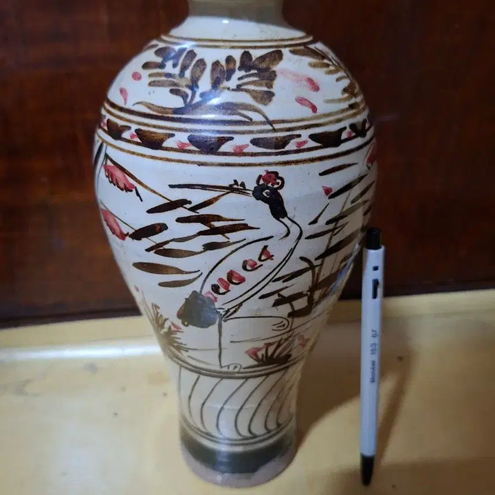 [BUNJANG] Jaju Ware Vase with Bird and Flower Motif / 화조문 자주요 매병