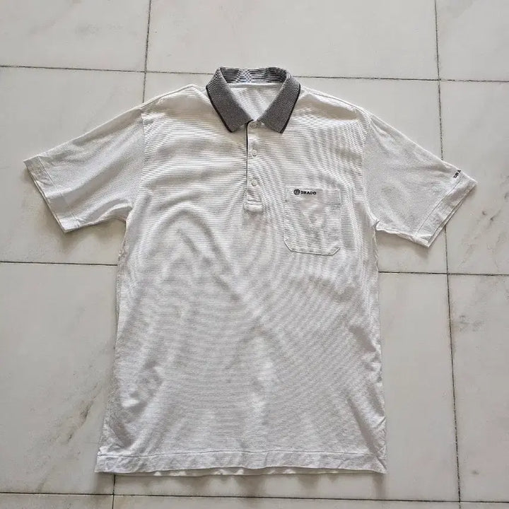 [BUNJANG] DRACO Short-Sleeve Polo Shirt - White/Grey, Men&