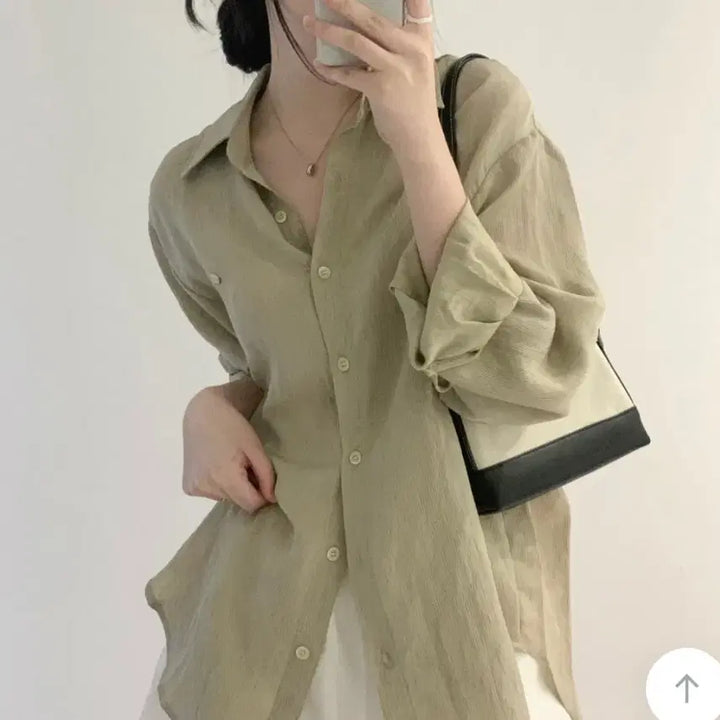 [BUNJANG] Khaki Beige Linen Shirt / 카키베이지 린넨 셔츠