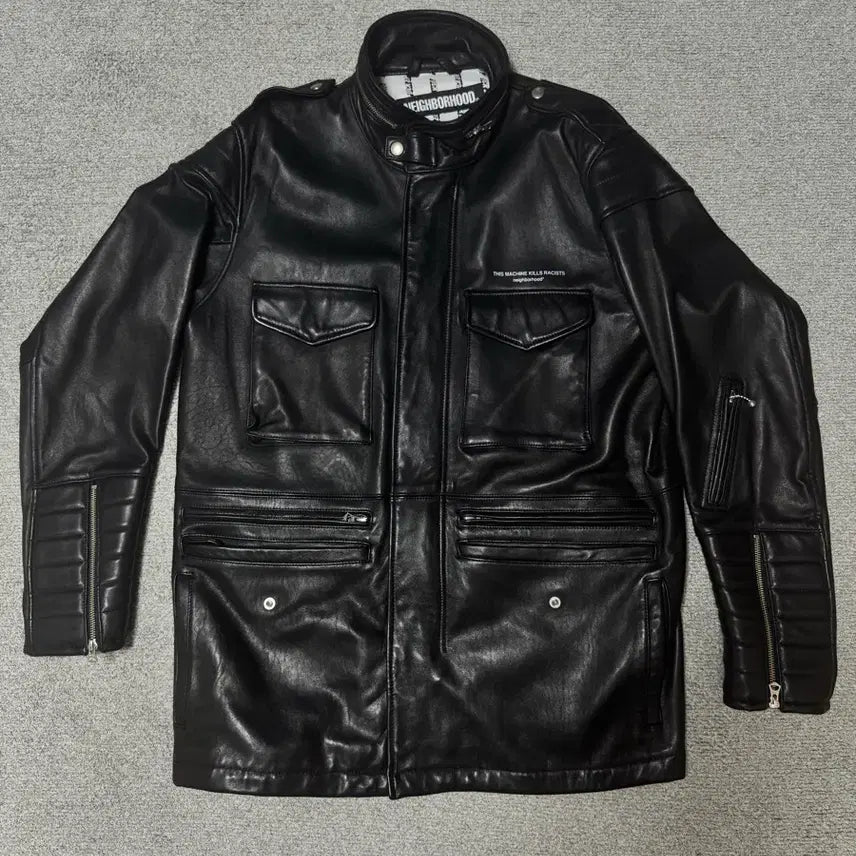 [BUNJANG] Neighborhood M65 Leather Jacket / [XL]네이버후드  m65 레더 양가죽 자켓