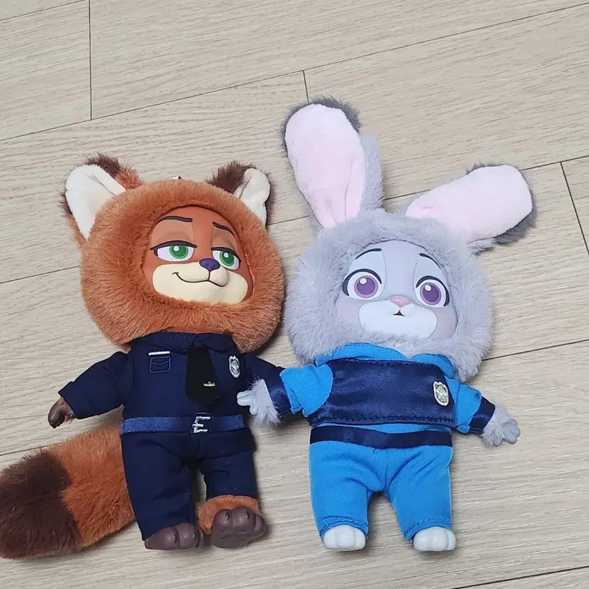 [BUNJANG] Zootopia Nick Wilde &amp; Judy Hopps Police Officer Plush Set / 주토피아 닉 주디 경찰 인형 세트