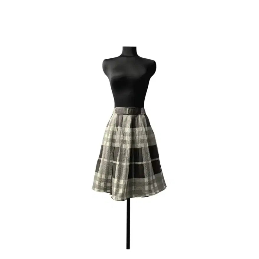 [BUNJANG] Burberry Classic Cotton Seersucker Check Pleated Midi Skirt / 버버리 클래식  아사면 체크 플리츠 스커트