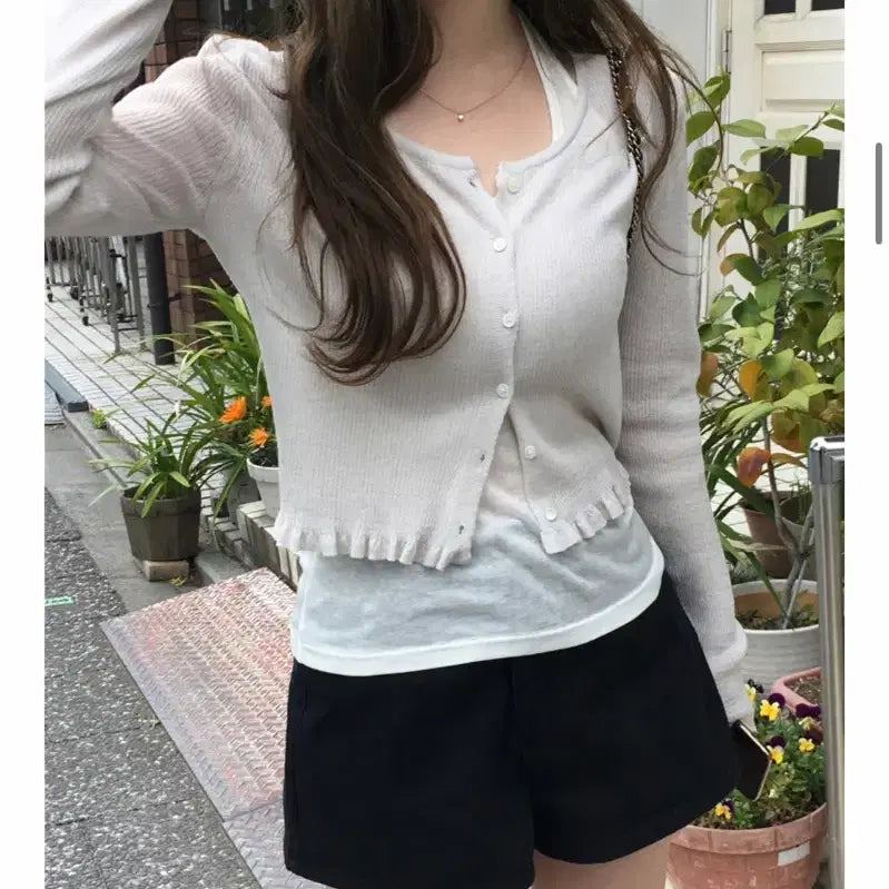 [BUNJANG] Livehour Summer Linen Cardigan Silver / 리브아워 썸머 린넨 가디건 실버