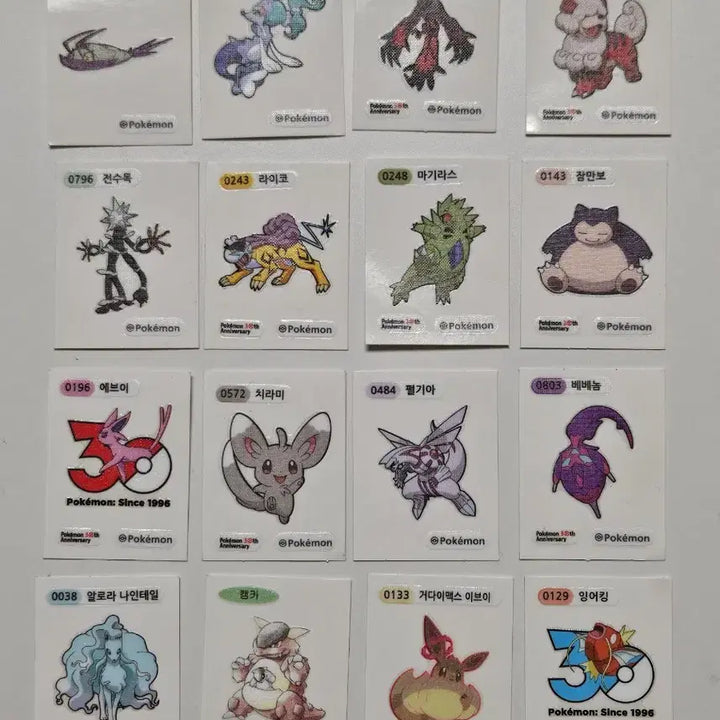 [BUNJANG] Pokemon 30th Anniversary Sticker Collection - Eevee, Raikou, Yveltal, Serperior, Deoxys, Gigantamax / 포켓몬 30주년 띠부씰 에브이 라이코 이벨타르 전수목 테오키스 거다이맥스