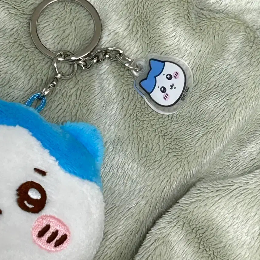 [BUNJANG] Mon-Jak-Gwi Hachiware Mirror Plush Keychain / 새상품) 먼작귀 하치와레 거울 인헝 키링