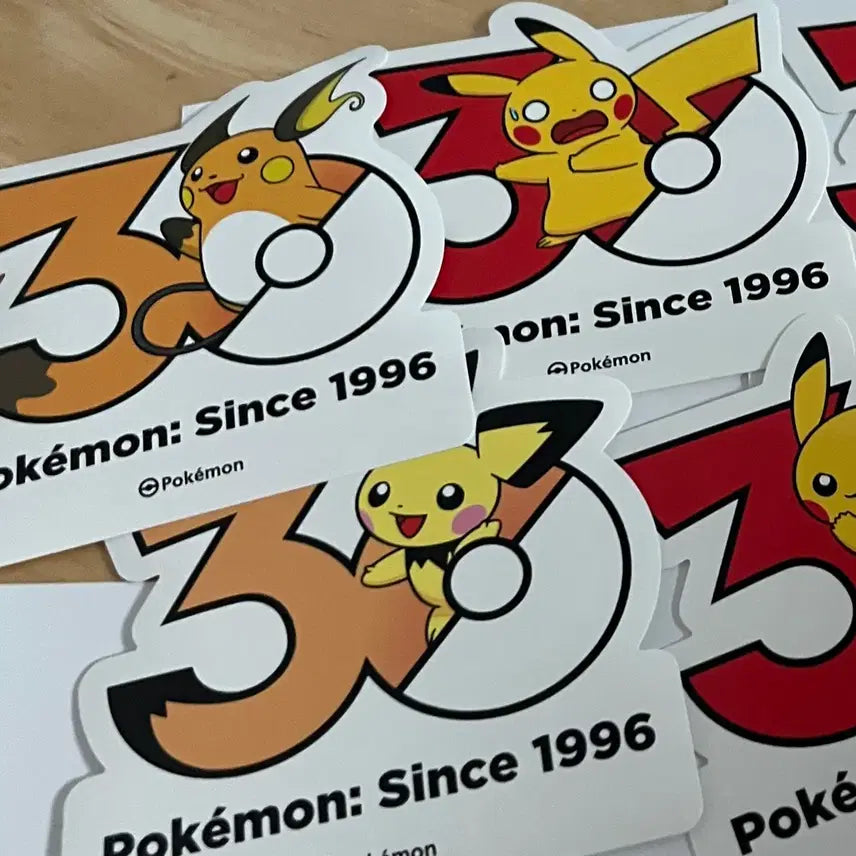 [BUNJANG] Pokemon 30th Anniversary Logo Sticker Set - Eevee, Sylveon, Pikachu, Ditto, Charizard &amp; More (Limited Edition) / 포켓몬 로고스티커 메타몽 리자몽 조로아 뮤 에몽가 일반 포켓몬도 있어요