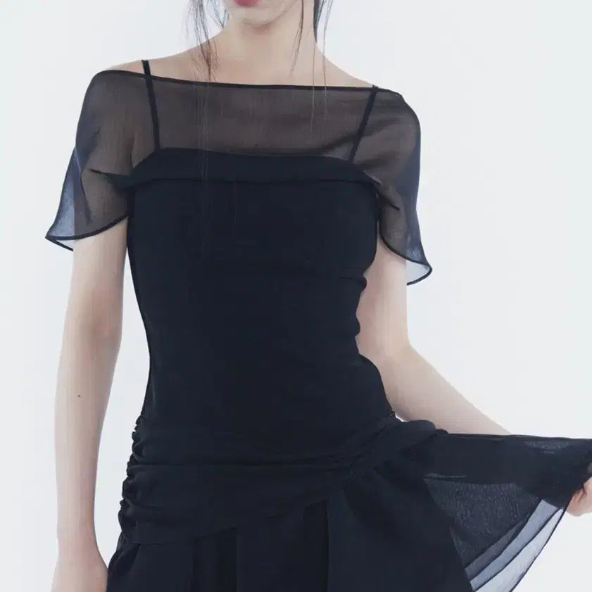 [BUNJANG] Pain Or Pleasure MERRY CHIFFON DRESS Black / 페인오어플레져 MERRY CHIFFON DRESS black