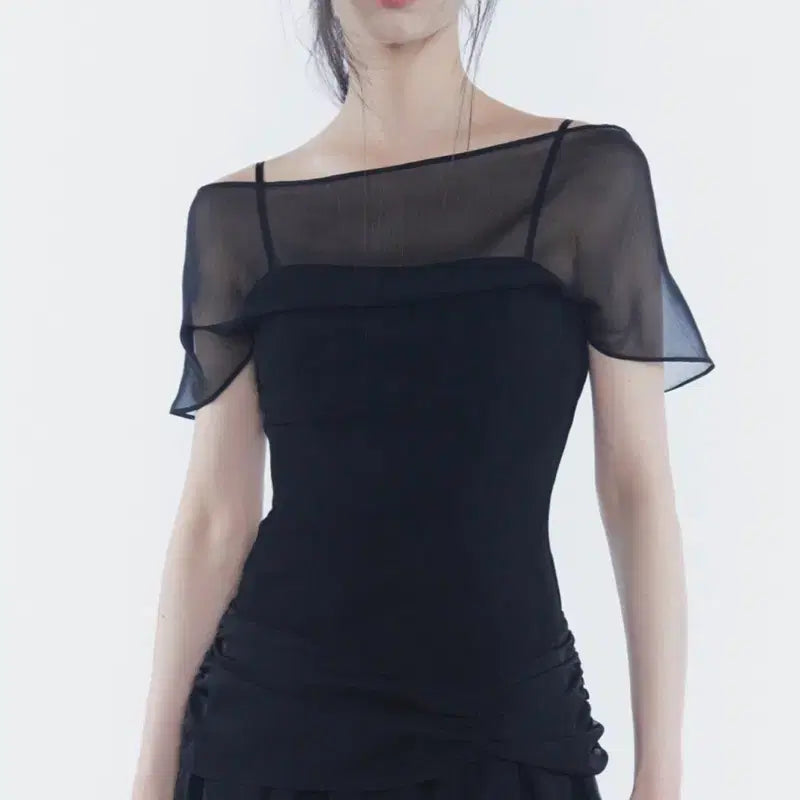 [BUNJANG] Pain Or Pleasure MERRY CHIFFON DRESS Black / 페인오어플레져 MERRY CHIFFON DRESS black