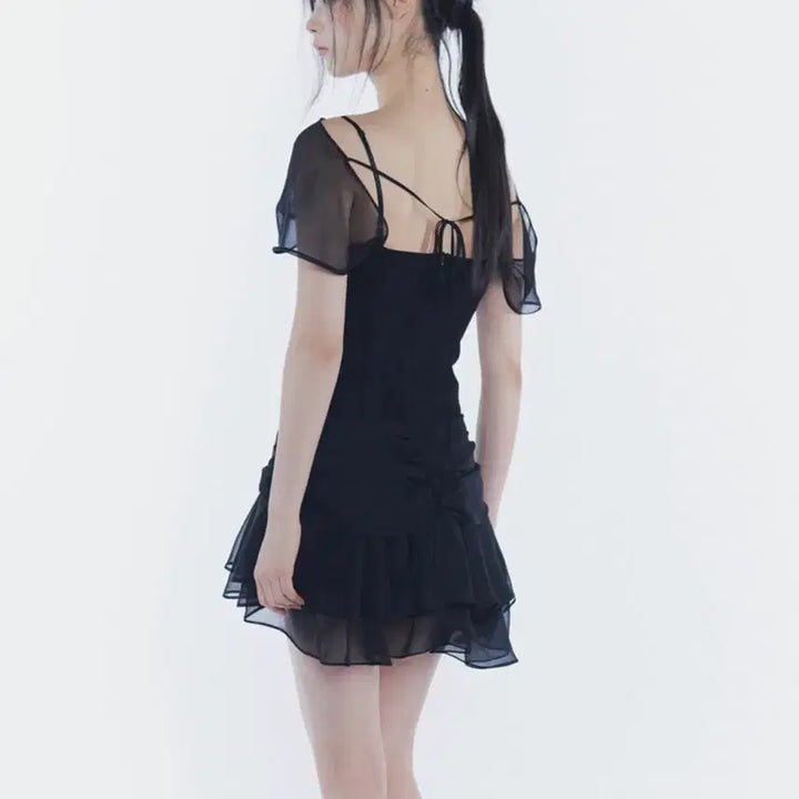 [BUNJANG] Pain Or Pleasure MERRY CHIFFON DRESS Black / 페인오어플레져 MERRY CHIFFON DRESS black