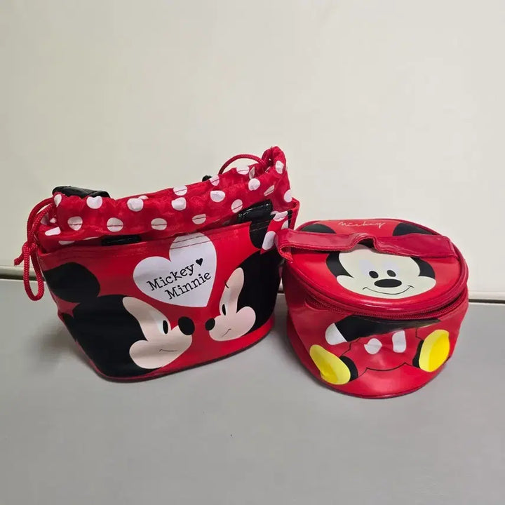 [BUNJANG] Disney Mickey Mouse Round and Square Lunch Bag Pouch Set / 미키마우스 파우치 세트 도시락가방