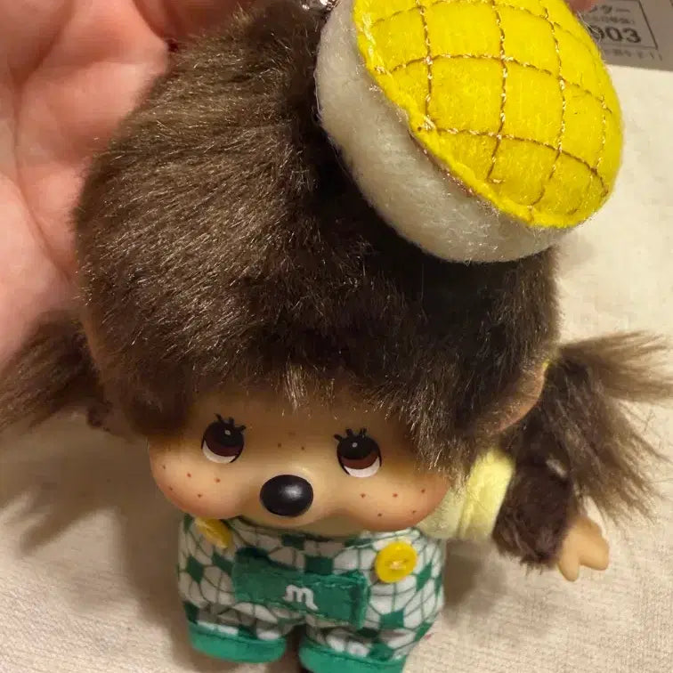 [BUNJANG] Melonpan Monchhichi Big Head Keychain (New) / 메론빵 빅헤드 몬치치 키링 새제품
